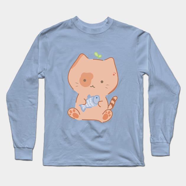 Cute kitty with his buddy Long Sleeve T-Shirt by yudoodliez